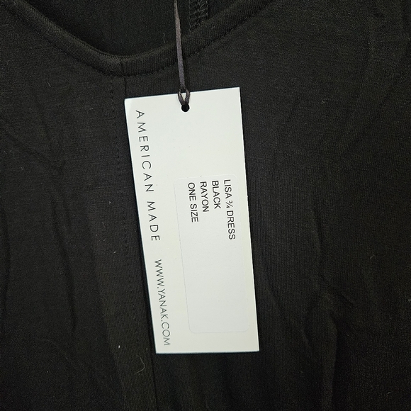 Yana K Dress 3/4 Lisa Long Sleeve Black Neutral Casual Oversized Loose Fit - Picture 9 of 11